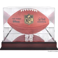 Vitrine de présentation du logo de football des Baltimore Ravens en acajou avec dos en miroir