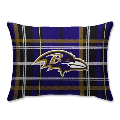 Baltimore Ravens Plaid Plush Sherpa Bed Pillow - Purple