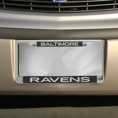 Baltimore Ravens Team Silver Glitter Metal Frame - Black