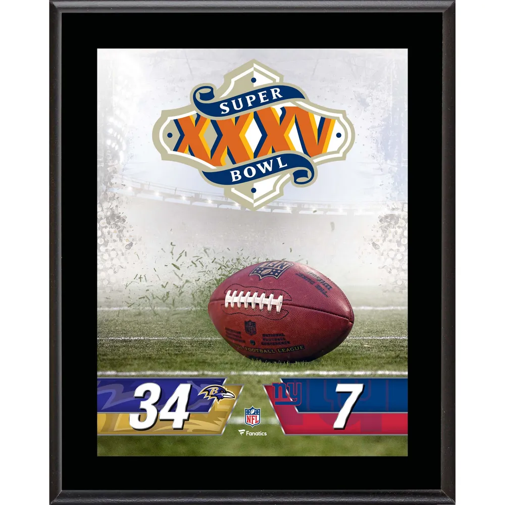 Fanatics Authentic New York Giants vs. Denver Broncos Super Bowl XXI 10.5 x 13 Sublimated Plaque