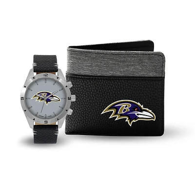 Coffret cadeau montre et portefeuille des Baltimore Ravens