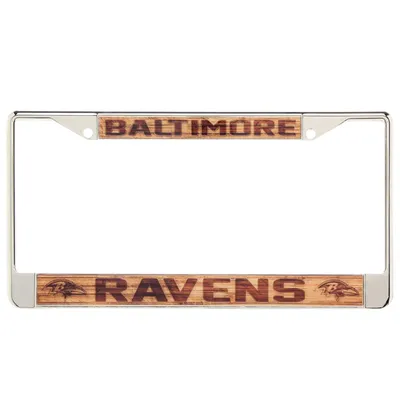 Baltimore Ravens Wood Design Acrylic License Plate Frame