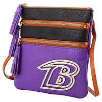 Dooney & Bourke Baltimore Ravens Infield Triple Zip Crossbody Purse