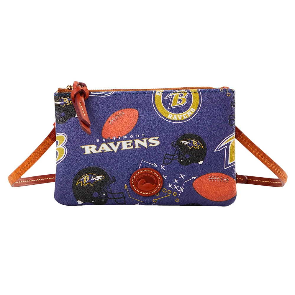 Sac à main à bandoulière avec fermeture éclair sur le dessus Dooney & Bourke Baltimore Ravens