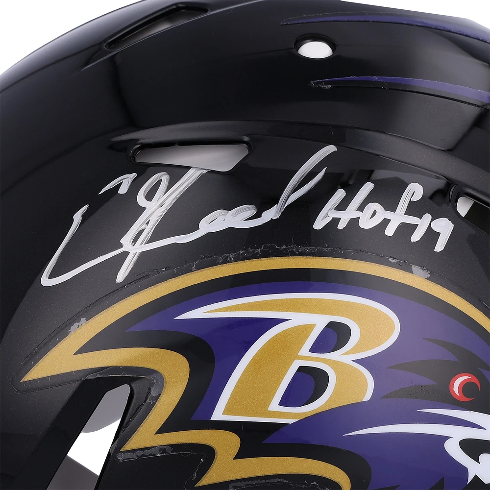 Ed Reed Baltimore Ravens Autographed Speed Authentic Helmet with "HOF 19" Inscription