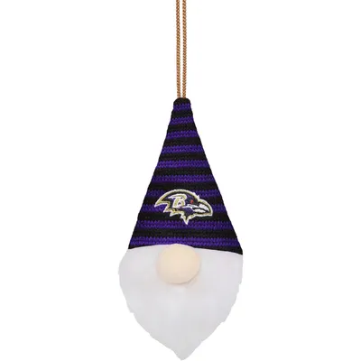 Baltimore Ravens FOCO Plush Striped Hat Gnome Ornament
