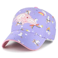 Bonnet réglable pour fille d'âge préscolaire '47 Lavande Baltimore Ravens Unicorn Clean Up