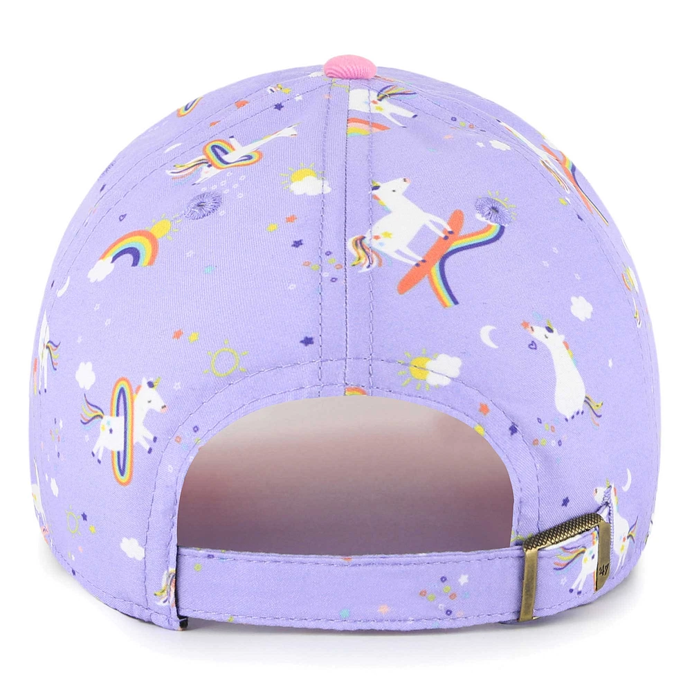 Bonnet réglable pour fille d'âge préscolaire '47 Lavande Baltimore Ravens Unicorn Clean Up