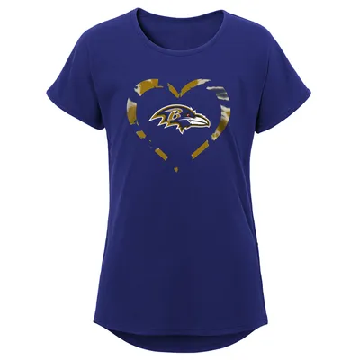 New Era Girls' Baltimore Ravens Sequins Pink T-Shirt