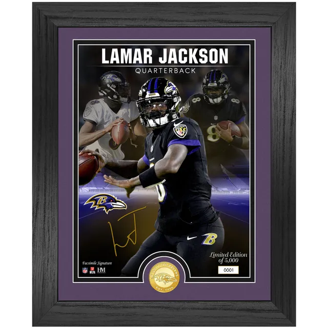 : Highland Mint Lamar Jackson Baltimore Ravens 13'' x 13'' Jersey  Number Frame : Sports & Outdoors