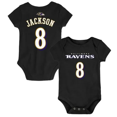 Lamar Jackson Baltimore Ravens Infant Mainliner Name & Number Bodysuit - Black