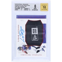 Lamar Jackson Baltimore Ravens Autographed 2018 Panini National Treasures Hats Off New Era Logo Relic #HO-LJ #1/3 BGS Authenticated 8/10 Rookie Card - 9.5,8,8,7.5 Subgrades