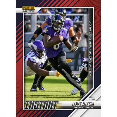 Lamar Jackson Baltimore Ravens Fanatics Exclusive Parallel Panini Instant NFL Week 9 400 Yards in Overtime Win Single Trading Card - Limited Edition of 99