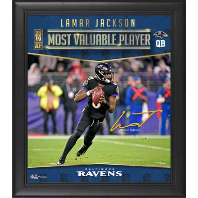 Lids Lamar Jackson Baltimore Ravens Fanatics Authentic Framed 15 x 17  Single Season Quarterback Rushing Yards Record Collage