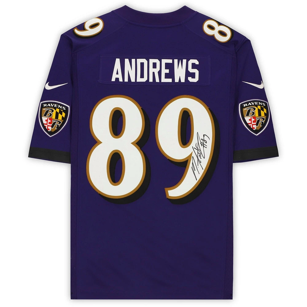 Mark Andrews Baltimore Ravens Autographed Nike Purple Limited Jersey