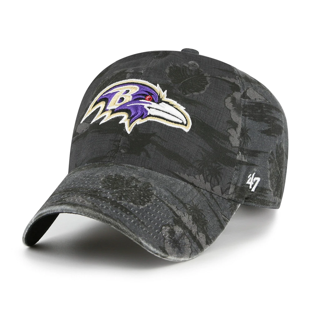 Men's '47  Black Baltimore Ravens Fiji Clean Up Adjustable Hat