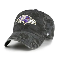 Men's '47  Black Baltimore Ravens Fiji Clean Up Adjustable Hat