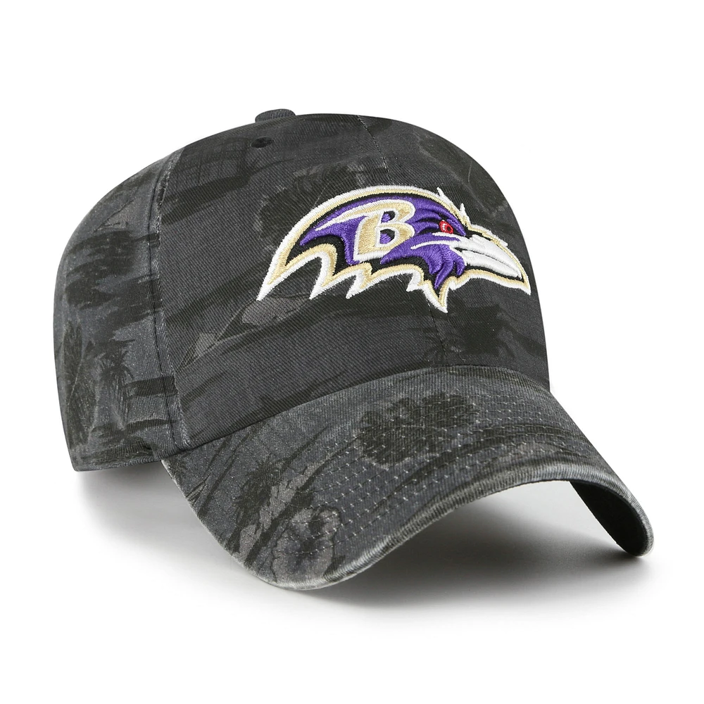Men's '47  Black Baltimore Ravens Fiji Clean Up Adjustable Hat