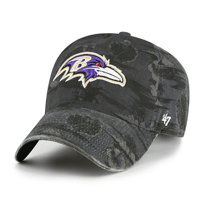 Men's '47  Black Baltimore Ravens Fiji Clean Up Adjustable Hat