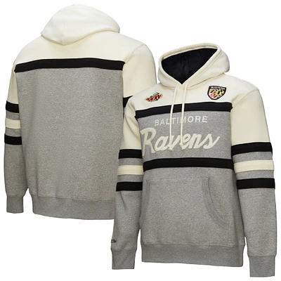 Sweat à capuche logo vintage pour homme Mitchell & Ness Heather Gray Baltimore Ravens Head Coach