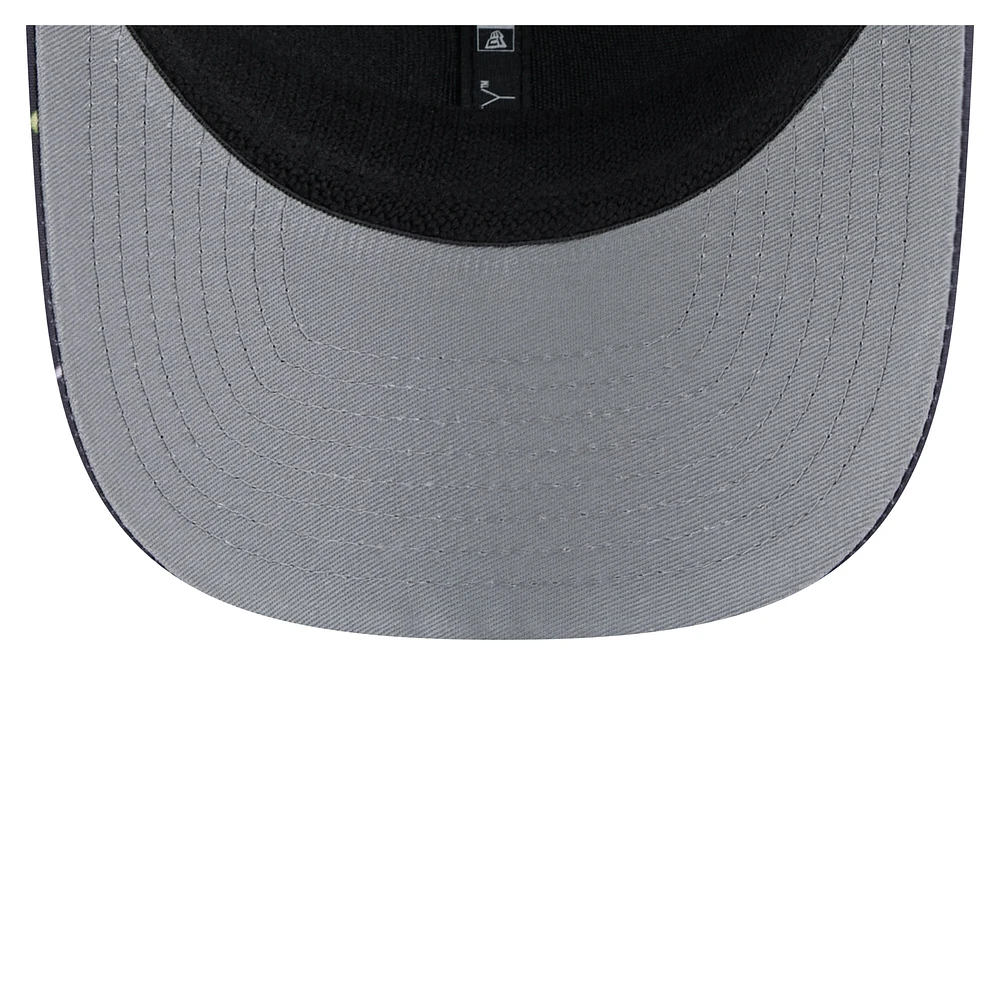 Men's New Era  Navy/Black Baltimore Ravens Adventure Drinks Pattern 9SEVENTY Stretch-Snap Hat