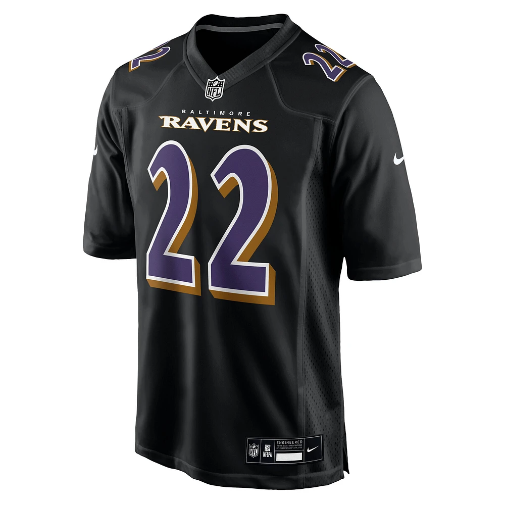 Maillot tendance Nike Derrick Henry pour homme, noir carbone, Baltimore Ravens