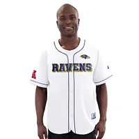 Men's Starter  White Baltimore Ravens Relay Full-Button Baseball Jersey