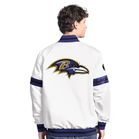 Veste universitaire blanche à boutons-pression Baltimore Ravens Scout Starter pour homme