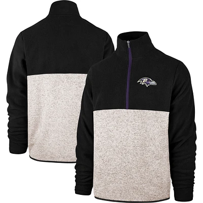 Blouson à demi-glissière Kodiak Color Block des Baltimore Ravens '47 noir/crème pour hommes