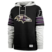 Sweat à capuche '47 noir Baltimore Ravens Double Header Blitz Cornerback pour hommes