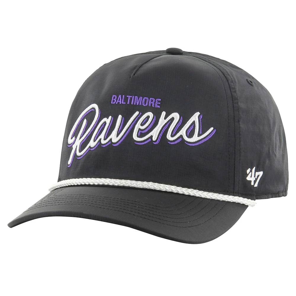 Men's '47 Black Baltimore Ravens Fairway Hitch brrr Adjustable Hat