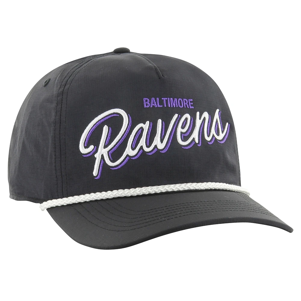 Men's '47 Black Baltimore Ravens Fairway Hitch brrr Adjustable Hat