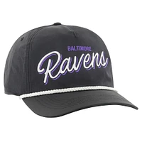 Men's '47 Black Baltimore Ravens Fairway Hitch brrr Adjustable Hat