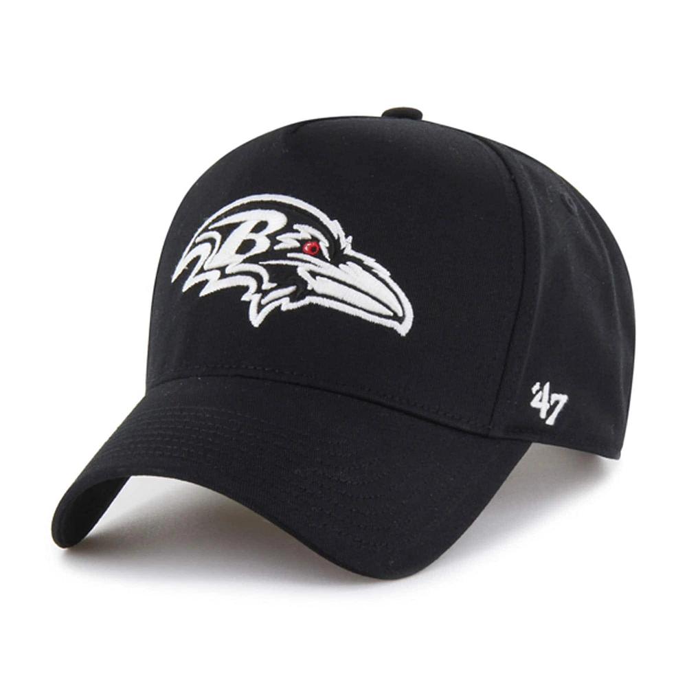 Men's '47 Black Baltimore Ravens Foundation Offside Adjustable Hat