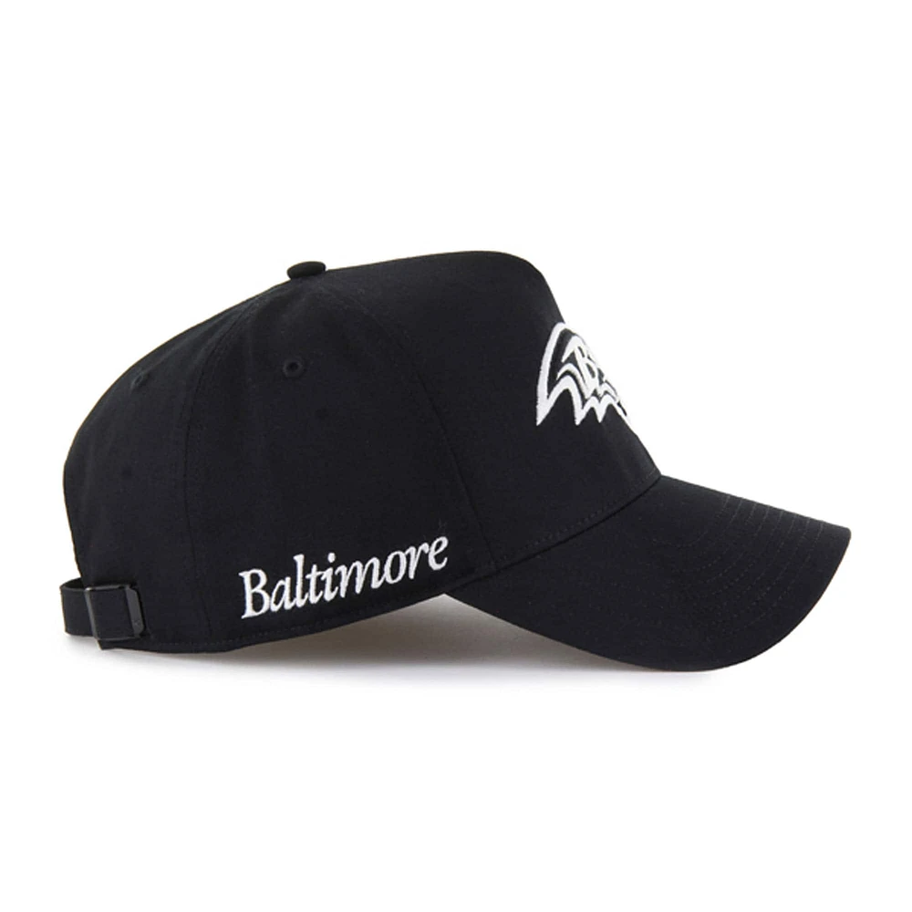 Men's '47 Black Baltimore Ravens Foundation Offside Adjustable Hat
