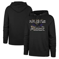 Men's '47 Black Baltimore Ravens Flock Regional Headline Pullover Hoodie