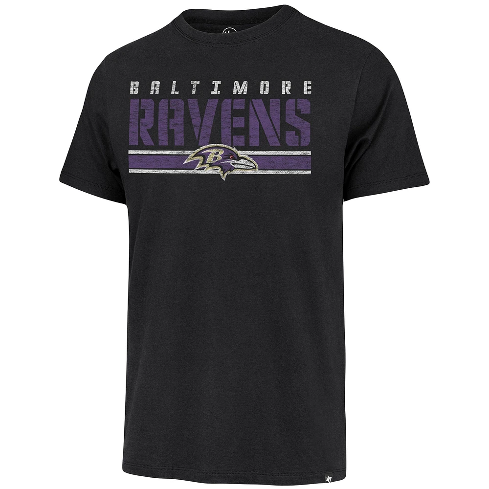 T-shirt à rayures noires de l'équipe Baltimore Ravens '47 pour homme