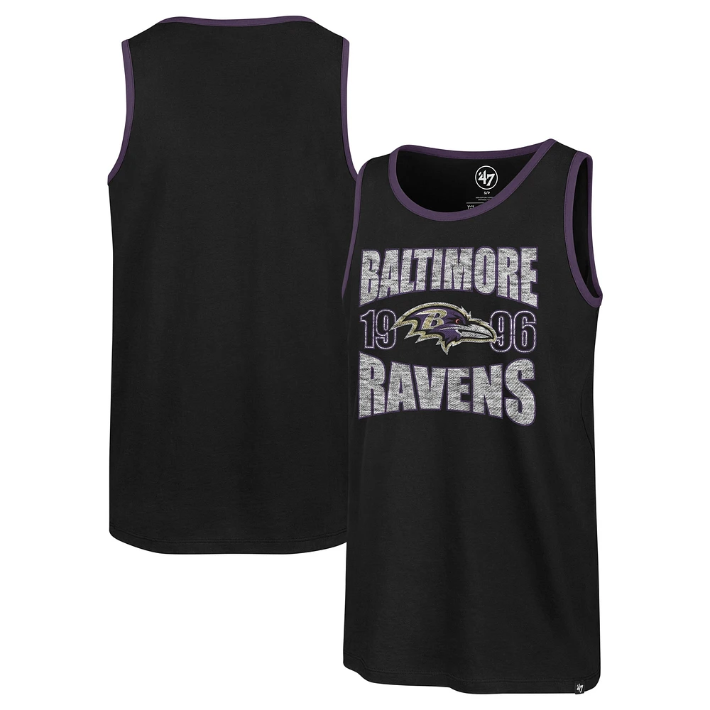 Men's '47 Black Baltimore Ravens Upload Franklin Tank Top