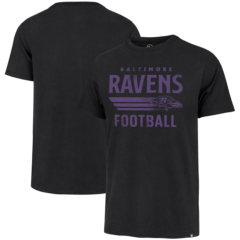 T-shirt '47 noir Baltimore Ravens Wordmark Rider Franklin pour homme