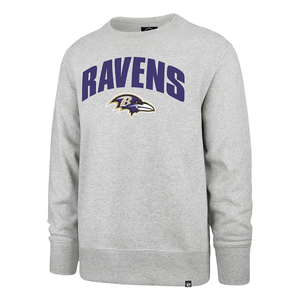 Men's '47 Gray Baltimore Ravens Headline Pullover Sweatshirt