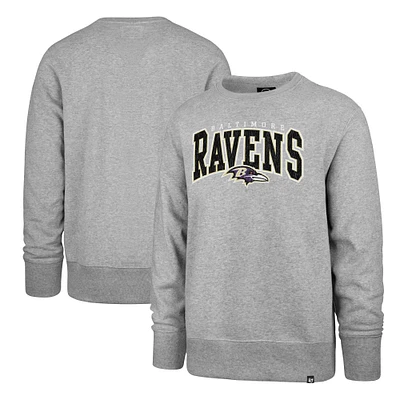 Men's '47 Gray Baltimore Ravens Varsity Block Headline Pullover Sweatshirt