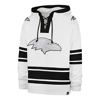 Men's '47 White Baltimore Ravens After Image Superior Lacer Pullover Hoodie