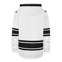 Men's '47 White Baltimore Ravens After Image Superior Lacer Pullover Hoodie