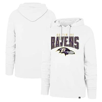 Men's '47 White Baltimore Ravens Elements Arch Headline Pullover Hoodie