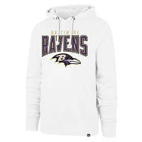 Men's '47 White Baltimore Ravens Elements Arch Headline Pullover Hoodie