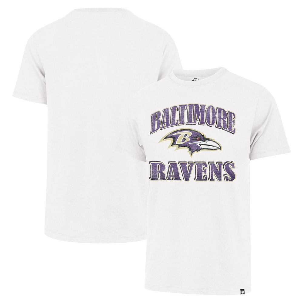 Men's '47 White Baltimore Ravens Overrun Franklin T-Shirt