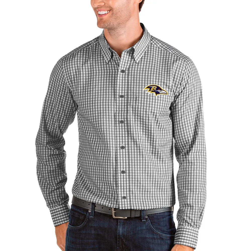 Lids Baltimore Ravens Antigua Structure Long Sleeve Woven Button-Down Shirt