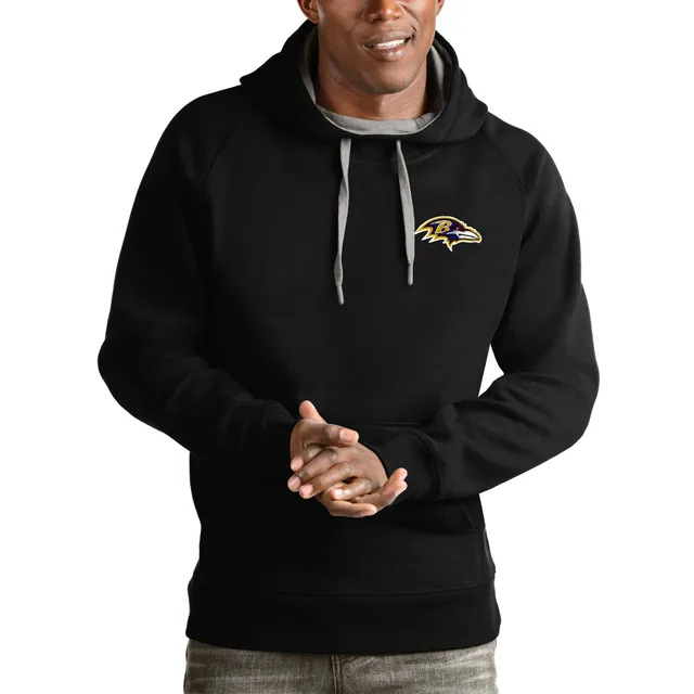 Women's Antigua White Baltimore Ravens Victory Chenille Pullover Sweatshirt