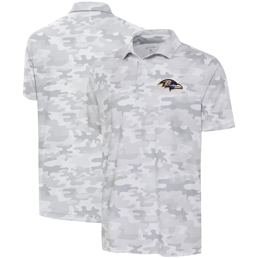 Men's Antigua White Baltimore Ravens Collide Polo