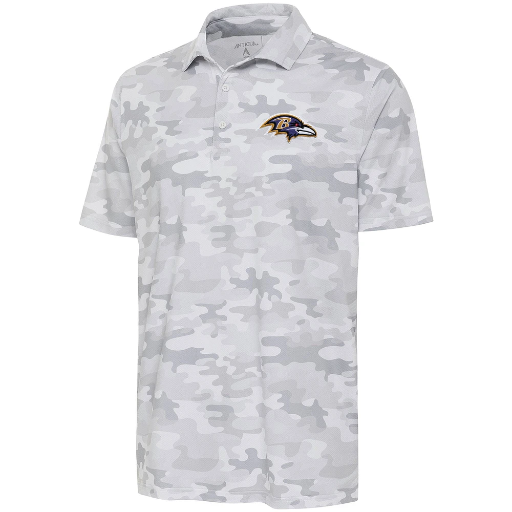 Men's Antigua White Baltimore Ravens Collide Polo